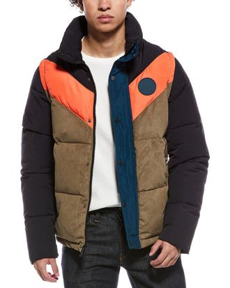 Scotch & Soda Nelleke Mixed Media Puffer Jacket
