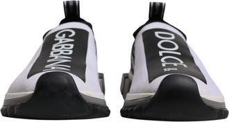 Dolce & Gabbana Womens Black White Slip On Sorrento Sneakers Shoes 05+pl+pu+vi