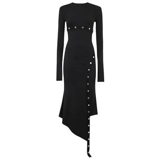 The Attico Kleedjes, Dames, Zwart, S, Zwarte Midi Jurk