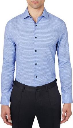 W.R.K Slim Fit Concentric Geo Print Recycled Performance Stretch Dress Shirt in Blue/Purple at Nordstrom Rack, Size 15.5