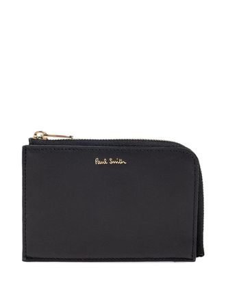 Paul Smith Signature Stripe zip-around leather wallet - men - Calf Leather - One Size - Black
