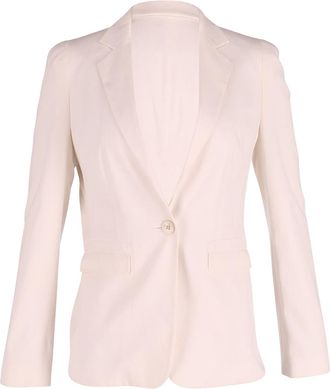 HUGO BOSS Pre-owned Womens Single Breasted Blazer in White Cotton - Size Small