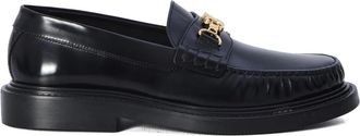Celine Triomphe Loafers with Gold-tone Logo - male - CELINE - Loafers - Black - 5 1/2 UK - Shoes