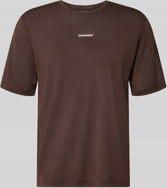 Salomon Funktionsshirt mit Logo und Rundhalsausschnitt Modell Kout in Dunkelbraun, Gr&ouml;&szlig;e XXL
