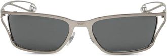 Diesel Zonnebril met rechthoekig montuur - Zilver