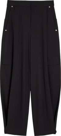 Loewe Barrel-leg Wool Cargo Trousers - Black - 38 (UK10 / S)