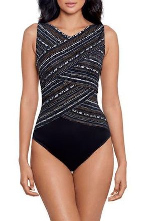 Miraclesuit Cyper Brio One-Piece Swimsuit in Black/Multi at Nordstrom Rack, Size 10