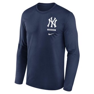 Nike New York Yankees 2-Hit Legend Nike Mens Dri-FIT MLB Long-Sleeve T-Shirt in Blue | NKGT44BNK-0ZZ