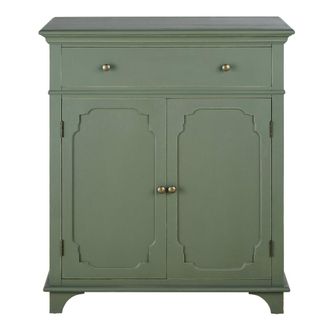 Maisons du monde Aparador con 2 puertas y 1 caj&oacute;n en verde caqui 85 cm
