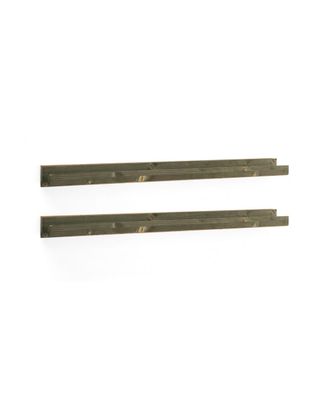 Deco Wood Pack 2 estantes de madera maciza flotante tono verde 50x7cm