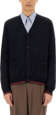Gucci Knitted Wool Cardigan With Web Pattern