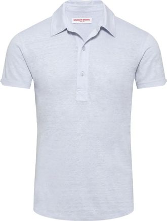 Orlebar Brown Sebastian linnen poloshirt - Blauw