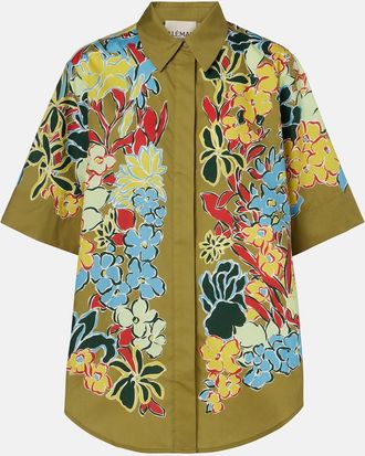 Alemais Al&eacute;mais Solstice floral cotton-blend shirt