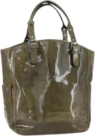 Ferragamo Pre-owned Tote Bags, female, Green, Size: ONE SIZE Pre-owned Coated Canvas Tote Bag