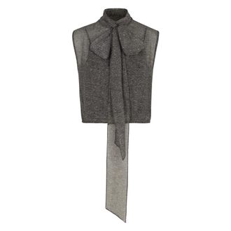 Gucci Dames, Tops, Grijs, Maat: 2XS Zijde