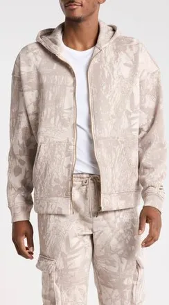 Fleece Factory Tonal Leaves Zip Hoodie at Nordstrom Rack, Size X-Large