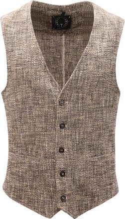 Tonello Jassen, Heren, Beige, L, Slim Fit Vest Jas, Gemaakt in Italië