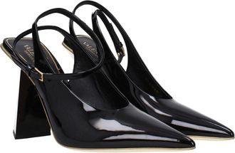 Valentino Garavani Womens Black Leather Sandals