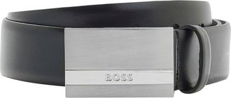 HUGO BOSS Koppelg&uuml;rtel BOSS, Herren, Gr. 100, schwarz, Leder, G&uuml;rtel Koppelg&uuml;rtel, mit Logo-Koppelschliesse
