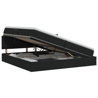 vidaXL Letto Con Contenitore E Materasso Nero 200 X 200 Cm Velluto Vidaxl