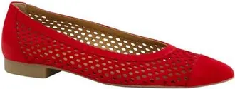Paul Green Deanna Pointed Cap Toe Flat in Chili Suede at Nordstrom, Size 9.5