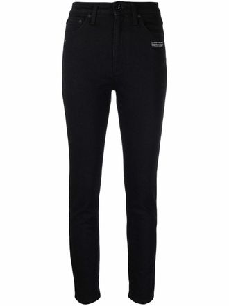 Off-white Jeans skinny con stampa - Nero