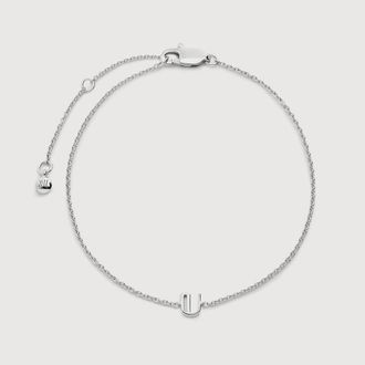 Monica Vinader Sterling Silver Initial U Chain Bracelet