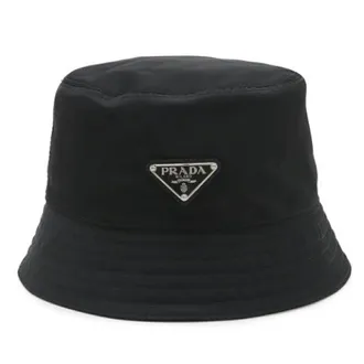 Prada Pre-owned Accessories, female, Black, Size: ONE SIZE Pre-owned Nylon Bucket Hat