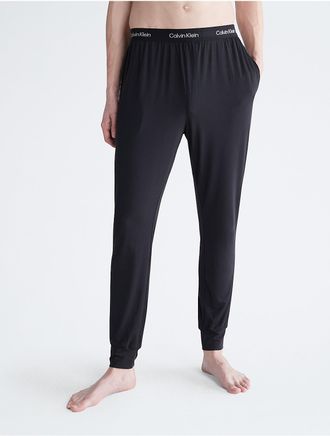 Calvin Klein Mens Ultra-Soft Modern Lounge Sleep Joggers - Black - XL