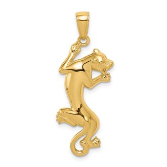 Diamond2Deal 10k Yellow Gold Polished Panther Pendant