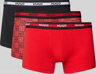 HUGO BOSS Trunks aus Baumwoll-Mix im 3er-Pack Modell PLANET in Rot, Größe XXL