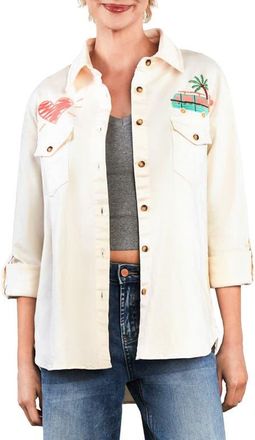 BILLY T Weekend Warrior Embroidered Button-Up Shirt in Shy Pink at Nordstrom, Size X-Large