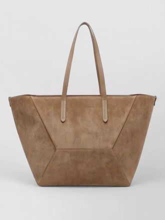Brunello Cucinelli leather tote bag rectangular shape suede