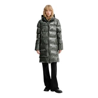 Rains Alta Quilted Padded Coat - Dames - Mantels - Groen - Maat: XS Leer