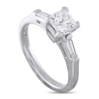 Luxury Bazaar Platinum 1.22ct Diamond Engagement Ring MF25-072826