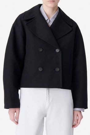 Vanessa Bruno Button Front Wool Coat In Black