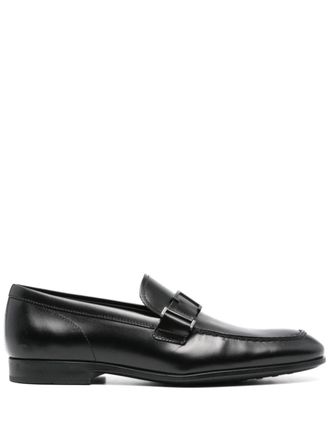 Tod's Mocassini in pelle con placca logo - Nero
