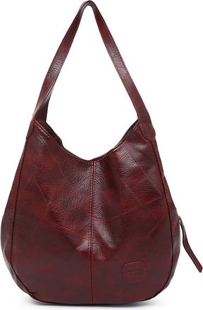Nicole & Doris Women Handbag Top Handle Shoulder Bag Ladies Retro Tote Bag Soft PU Leather Shopper Purse Lightweight Stylish School handbag Elegant Messenger Bag Red