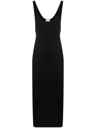 Saint Laurent Geribbelde onderjurk - Zwart