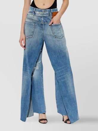 Dsquared2 high waist wide leg trousers with sash