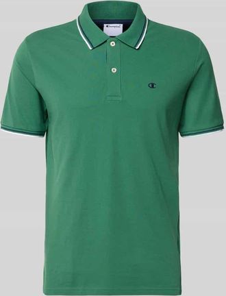 Champion Slim Fit Poloshirt mit Label-Stitching in Gruen, Gr&ouml;&szlig;e XXL