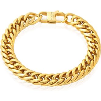 Invicta Mens 11.5mm Curb Link Chain Bracelet in Gold at Nordstrom Rack, Size 8.75