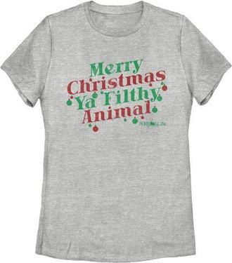 Home Alone Womens Home Alone Distressed Merry Christmas Ya Filthy Animal Graphic T-Shirt in Athletic Heather at Nordstrom, Size Small