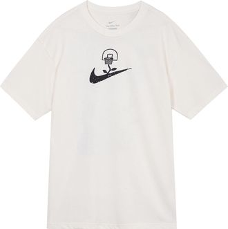Nike Mens Nike Logo Printing Pattern Pullover Casual Short Sleeve White T-Shirt DX3328-905