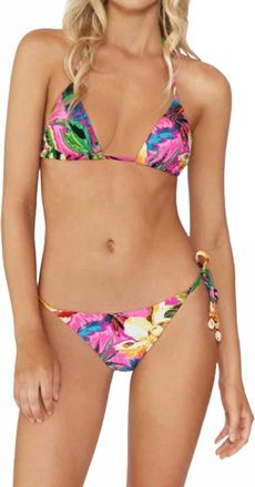 PQ Swim Bahama Beach Embroidered Bikini Bottom In Pink Tropical