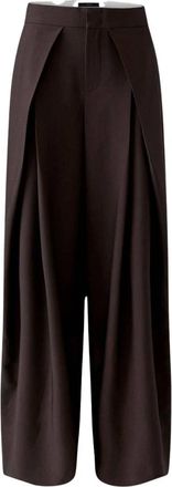 Oui Wijde Broek - Dames - Broeken - Bruin - Maat: 2XL