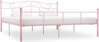 vidaXL Vidaxl Estructura De Cama De Metal Rosa 180x200 Cm