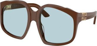 Miu Miu Stijlvolle zonnebril met kleurrijke lenzen - Dames - Zonnebrillen - Bruin - 59 MM - Accessoires