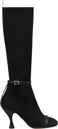 Thom Browne Trompe LOeil 4-Bar Sandal Boot - Dames - Laarzen met Hak - Zwart - 37 EU - Leer - Schoenen