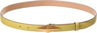 Jimmy Choo London Diamond Clasp Lizard-Embossed Leather Belt